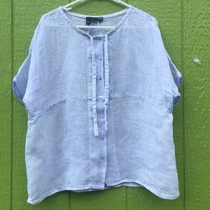 Eileen Fisher Linen short sleeve Button Down